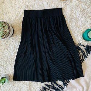 Laura Ashley Black Pleated Midi Skirt